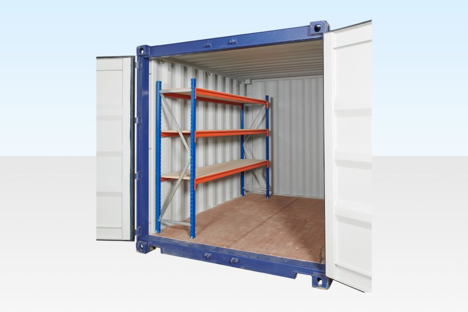 Adjustable, Heavy Duty Three Tier Container Racking (Single Bay)