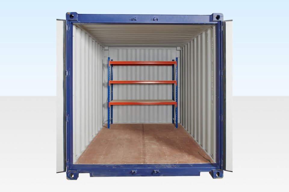 Adjustable, Heavy Duty Three Tier Racking for Rear of Container