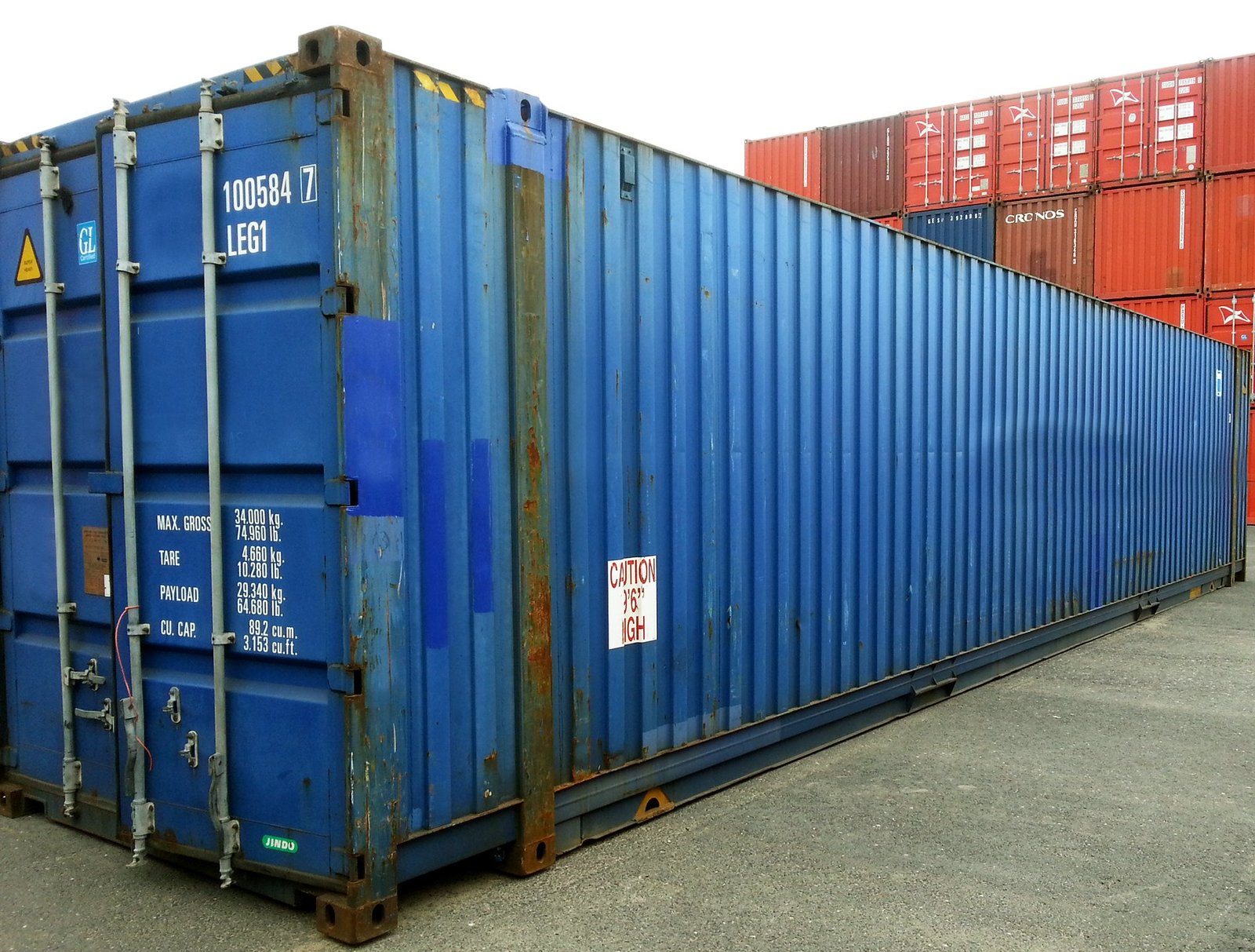 45′ HCPW  Shipping Container Blue (RAL 5013)