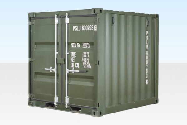 8ft One Trip Shipping Container Green (RAL 6007)