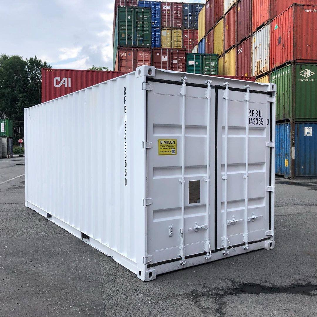 20ft Shipping Container (One Trip) White (RAL 9003)