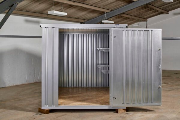 3M X 2.1M Flat Pack Storage Container – Galvanised